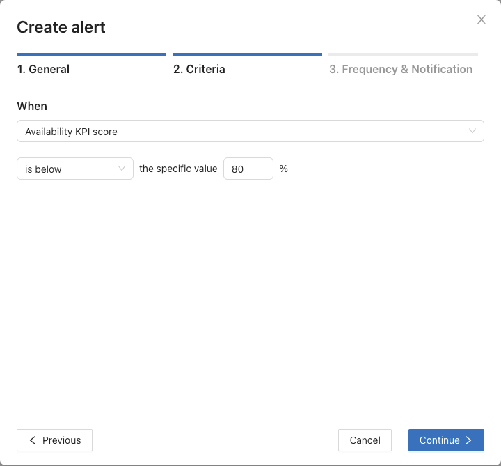 Create alerts step one