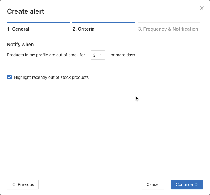 Create alerts step one