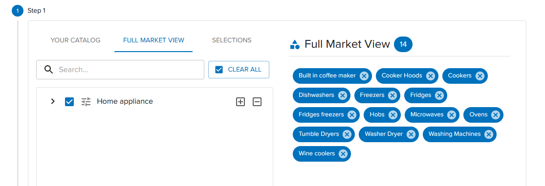 Catalogs filter